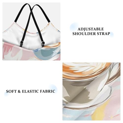 KLL Coffee Cups Toddler Girl 1 Piecing Bathing Suit Beach Swimwear Adjustable Shoulder Strap Cute3