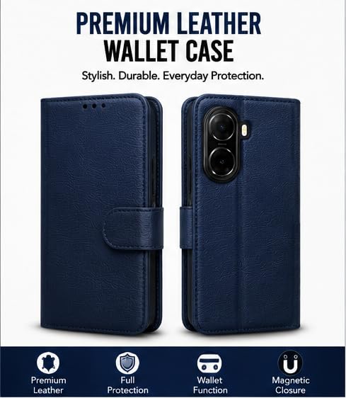 Image of HushLush Flip Cover for Redmi A7 Pro, Blue