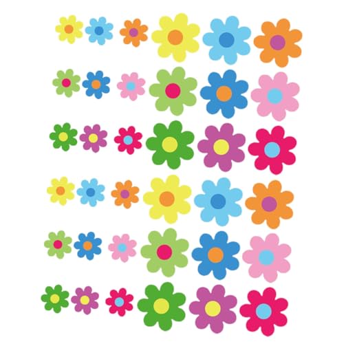 JEWEDECO Bunte Blumen Wandaufkleber Klassenzimmer Dekoration