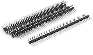 Sourcingmap 10pcs Right Angle Single Row 40-pin 2.54mm Male Header for Breadboard