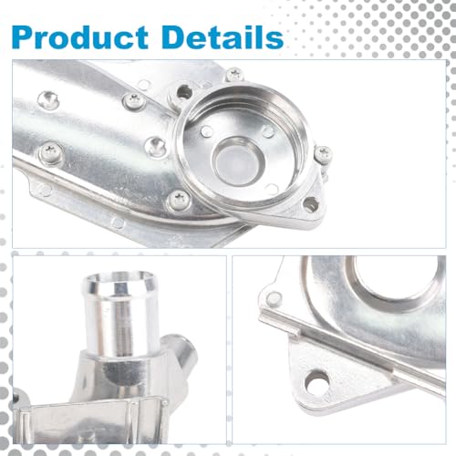 Image of 078121121K Coolant Thermostat Housing Compatible with 1998-2001 Audi A6 | Compatible with 2001-2005 Allroad Quattro, 2001-2005 Volkswagen Passat GL GLS GLX V6 Upgraded Aluminium Housing