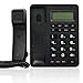 Corded Landline Phones for Home/Office, Desk Corded Telephone with Display and Adjustable Volume, Support Music on Hold, Speakerphone, DND and Calculator Function, Uvital House Phone (Black)