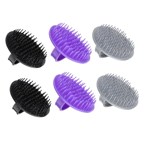 GLEAVI 6piezas Cepillo Masajeador De Cabello Cepillo Limpiador Suave Para Cabelludo Limpieza y Masaje Portátil Para Tipo De Cabello Wet Dry Use