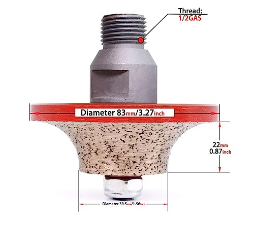 1 Piece B20 Diamond Profile Wheel Sintered Router Bit 1/2GAS Thread CNC Tool for Granite Marble Concrete Edge Grinding Abrasive