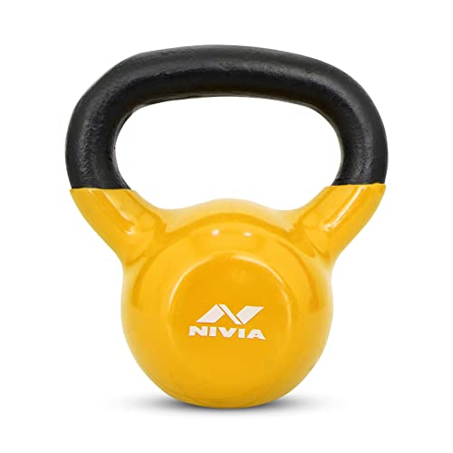 Image of Nivia Vinyl Kettlebell (Yellow, 2 Kg)