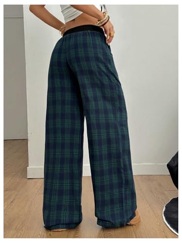 Image of SOLY HUX Women's Plaid Checkered Pants Flannel Pajama Pants with Pockets