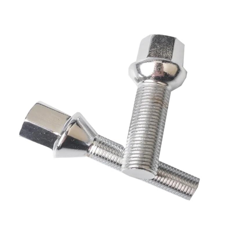 Bulloni per Cerchi Lega, Bulloni For Ruote In Acciaio M12x1,5 14x1,25 12x1, Di Varie Lunghezze 10 Pezzi Adatti BMW Audi Mercedes Porsche(10pcs conical 40mm,M14x1.25)