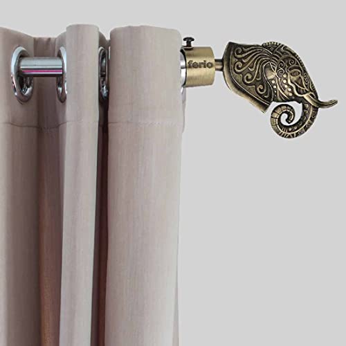 Image of FERIO Aluminium Antique Finish Curtain Brackets for Window and Door Parda Holder /Curtain Holders for Wall 1 Inch Rod Support Fittings Curtain Accessories 5 Set (10 pcs)