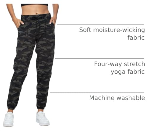 Image of Haowind Joggers for Women with Pockets Elastic Waist Workout Sport Gym Pants Comfy Lounge Yoga Running Pants