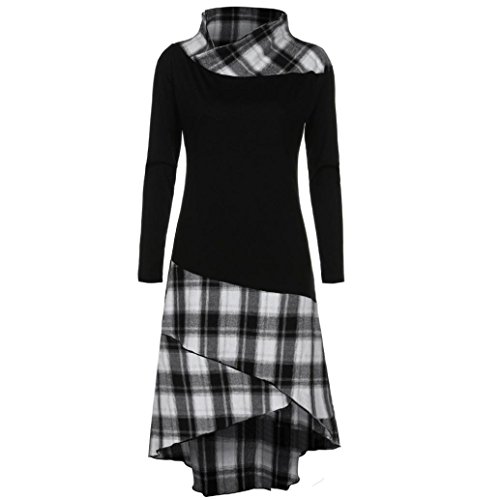 Preisvergleich Produktbild NPRADLA Damen leger nicht zutreffend turtleneck langarm kleid schwarz m