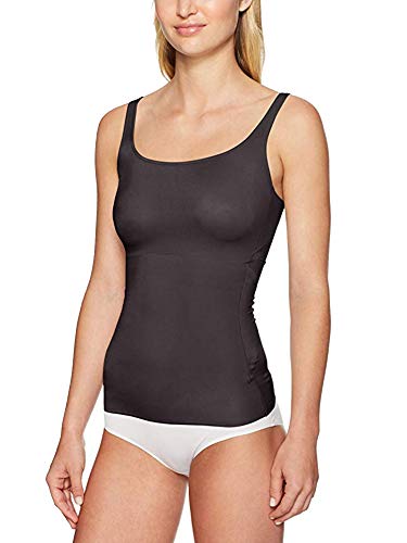 Naomi and Nicole Women s No Side Show Waist Shaping Tank Camisole, Black, L
