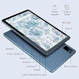 Tablet Tibuta Android 13, 10-calowy tablet z etui, 8 GB + 64 GB + 1 TB rozszerzenia, procesor ośmiordzeniowy, bateria 7000 mAh, ekran dotykowy IPS FHD 1280 x 800, kamera 8 MP + 5 MP, WiFI 6, BT5.2