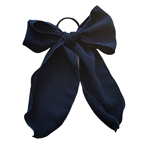 cuiyoush Élastique à cheveux tendance pour femme avec nœud en ruban, bleu marine Cover