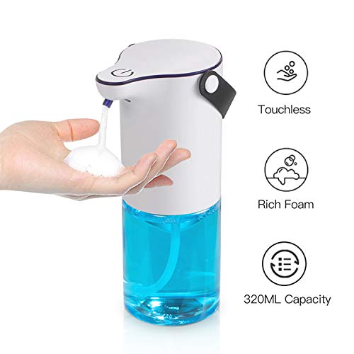 JINYJIA Dispensador de Jabón Automático Eléctrico, Portátil Dispensador Inteligente De Jabón Líquido con Sensor Sin Contacto, para Baño Cocina(320ML)