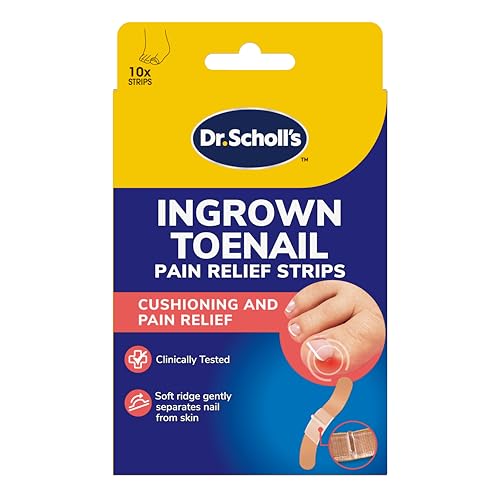 Dr. Scholls Ingrown Toenail 12-Hour Pain Relief Strips - Ingrowing Toe Nail Care Treatment All-Day Cushioning Relieves Pressure Reduces Discomfort Clinically Tested Pack of 10
