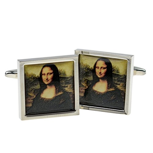 Mancuernillas para hombre retrato Mona Lisa miniatura 1