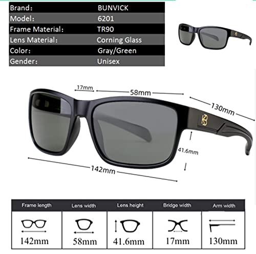 Image of Polarized HD Genuine Glass Sunglasses for Men and Women, Italian Design, Anti-Glare,UV400,Corning True Glass Lenses