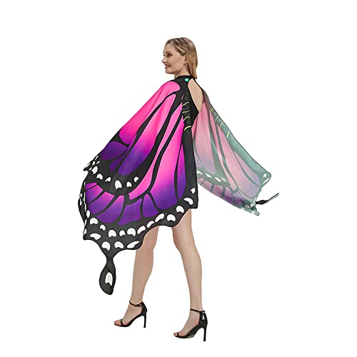 plainshe Butterfly Wings, Adult Butterfly Wings Costume, Butterfly Cape, Halloween Butterfly Wings for Women, 3PCS Fairy Shawl Set. - Image 3