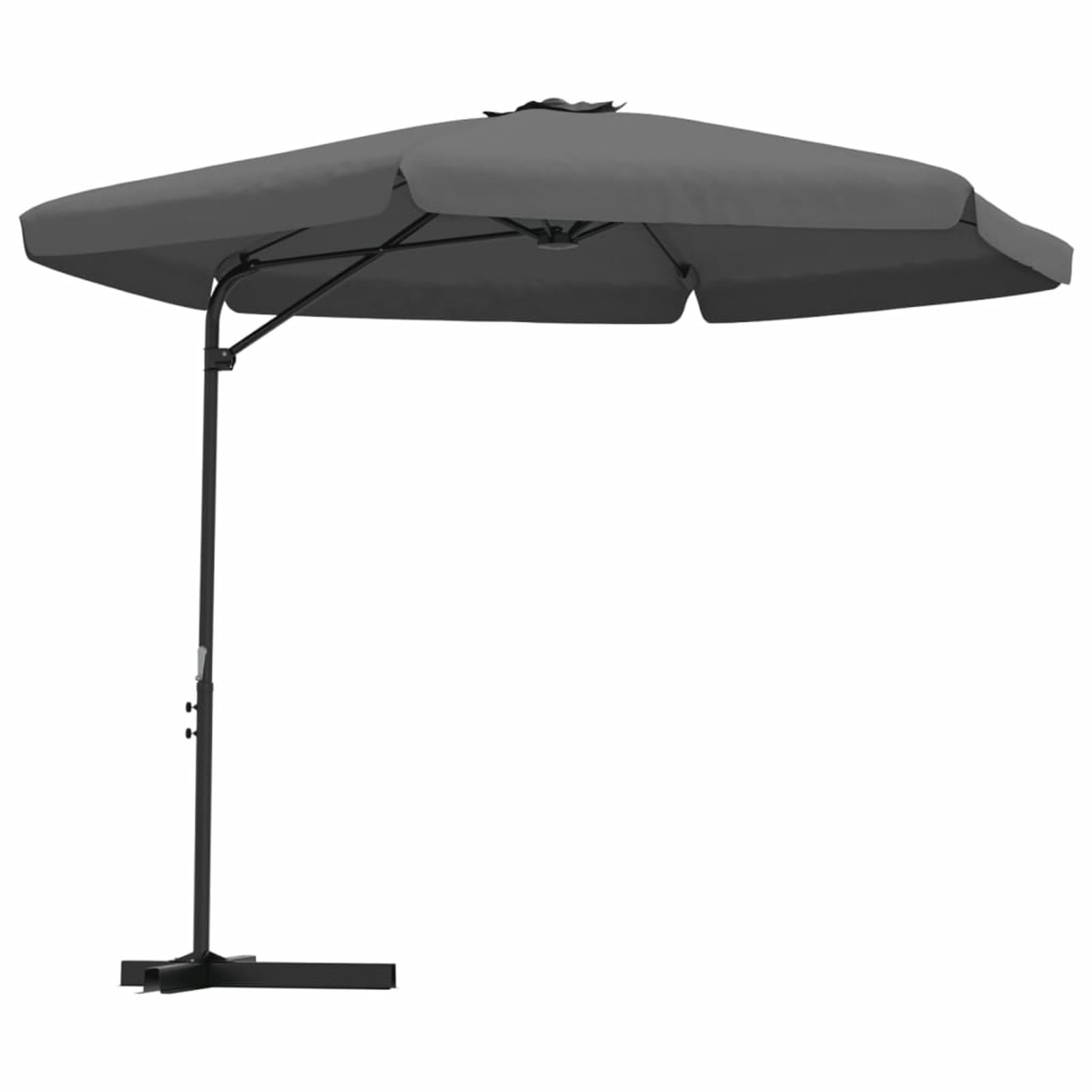 Homgoday Parasol, parasol zewnętrzny ze stalowym słupkiem 300 x 250 cm antracyt, parasole przeciwsłoneczne, parasole ogrodowe, parasole zewnętrzne, parasol plażowy, wiatroszczelny parasol na taras