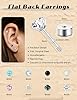 FANCH 8Paare G23 Titan Ohrstecker Set für Damen Mädchen Hypoallergene CZ Opal Türkis Mondstein Chirurgenstahl Ohrringe Flache Rückseite Medizinische Ohrstecker Knorpel Tragus Piercings 20G 4mm #1