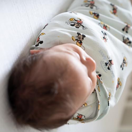 Image of HALO Disney Baby 100% Cotton Sleepsack Swaddle, 3-Way Adjustable Wearable Blanket, TOG 1.5, Mickey Fun, Small, 3-6 Months
