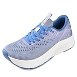 JACKSHIBO Wide Toe Box Shoes Women Arch Support Wide Sneakers for Running Walking Athletic Tennis Orthopedic Plantar Fasciitis Workout with Thick Cushion Zero Drop Sole Width Shoes Purple