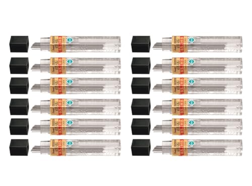 Pentel Refill Lead Extra-strong Hi-polymer in Tube of 12 x HB 0.5mm Ref C505-HB [12 Tubes], black