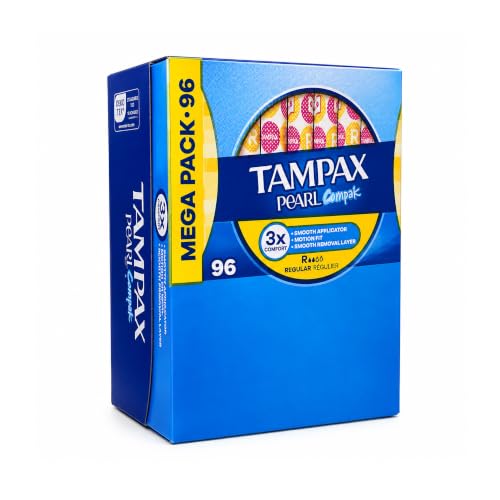 Tampax Pearl Compak Regular Tampons, 96 Count (Pack of 1)