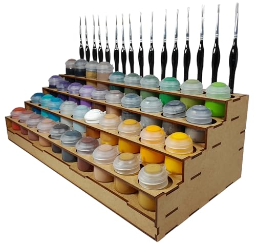 Rangement Peintures Citadel et 16 Pinceaux pour Maquette Tamiya