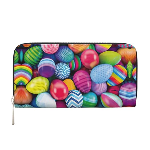 Easter Eggs Print Women Wallet Trendy Travel-Friendly 7.9X3.9in Casual Clutch Purse Gift for Ladies