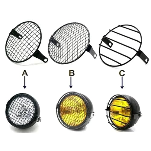 Grille phare moto 6.14 pouces en maille acier pour protection calandre durable - 4