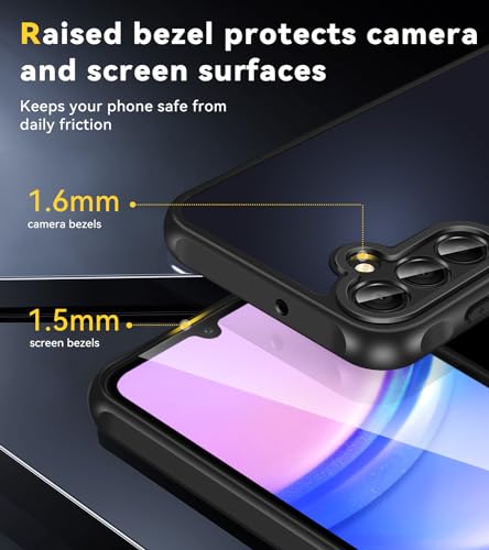 iVoler Hülle für Samsung Galaxy A15 4G / 5G mit 2 Stück Panzer Schutz Glas, Militärstandard Stoßfest Kameraschutz Handyhülle Matt… – Ansicht 3