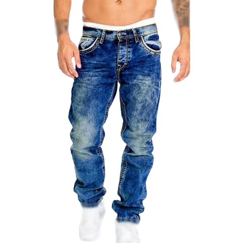 Straight Jeans Men's Retro Washed Jeans Spring and Summer Boyfriend Style Loose Jeans Street Trousers