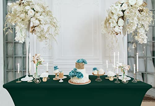 Utopia Kitchen Spandex Tablecloth 2 Pack [6Ft, Hunter Green] Tight, Fitted, Washable And Wrinkle Resistant Stretch Rectangular Patio Table Cover For Event, Wedding & Parties [72Lx30Wx30H Inch] #TOP7