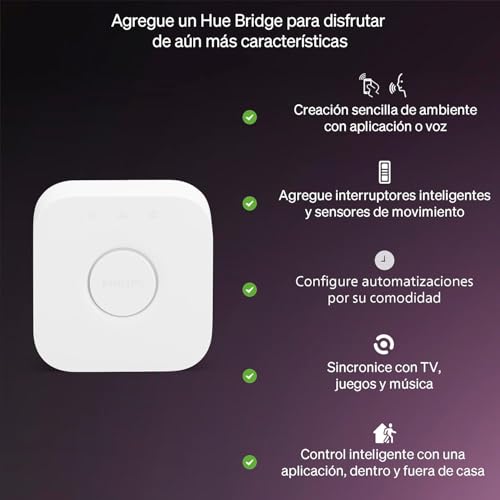Philips Hue Essential Smart LED GU10 Spotlight Bulb, White and Color Ambiance, 4.7W, 2200K-6500K, 345 Lumens, Dimmable, Works with Alexa, Google Assistant, and Apple Home, 4 Pack - 7