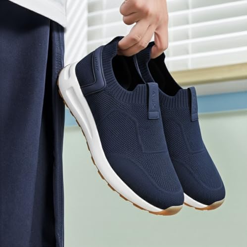 Image of HAUX Men's Slip-On Running Shoes | Lightweight Sports Sneakers with Memory Foam Cushioning | Walking, Gym, Jogging, Training | Ultra Comfort & Style