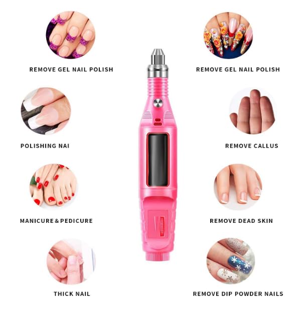 Nail Art Drill KIT, Professional Finger Toe Nail Care Electric Nail Polishing Machine Manicure Kit Nail art Under Professionals for salon and home use only. - Image 5