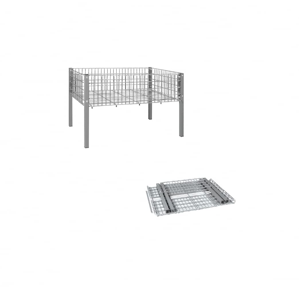 CESTA PROMOZIONALE IN METALLO cm 120X80X80H, FINITURA CROMATA