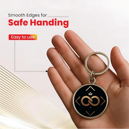Image of MG | Protective Evil Eye /Spiritual Symbols /Om /Motivational Keychains | Double-Sided Metal Key Ring | Good Luck and devine Charm for Car, Bike, Home & Office