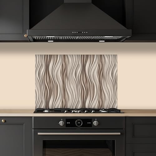 Fond de hotte intérieur cuisson crème 40x60 - Crédence ondes 3D KitchenYeah - 2