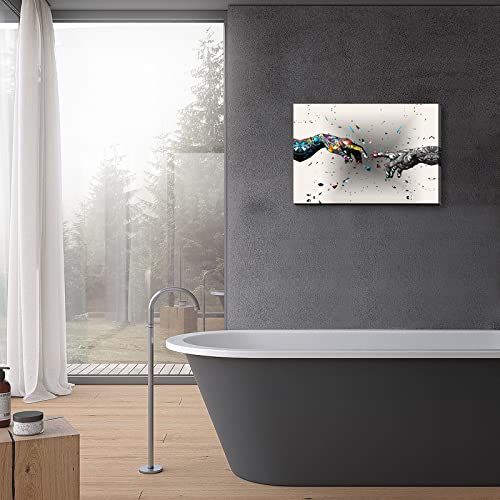 Graffiti Love And Hand Wall Art Decor Framed Canvas Couples Print Poster Decor Simple Fashion Paintings Street Art Pictures For Bedroom Home Office Living Room Bathroom Farmhouse12*16In #TOP4