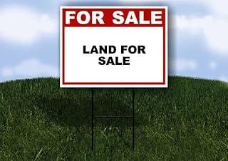 LAND FOR SALE For Sale Whte Red Black 1 Single Sided 18x24 in Yard Road Sign w/stand