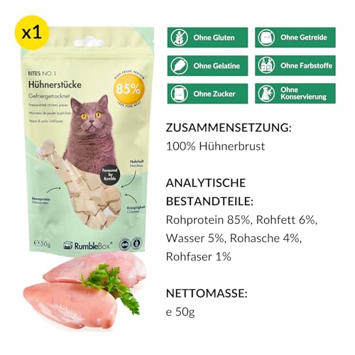 Ultimate Sparbox Pur Huhn & Ente, 100% Fleisch & Leber, Gefriergetrocknete Katzensnacks ohne Getreide und Zucker für Allergiker, NUR 1 ZUTATEN (6x50g) – Bild 3