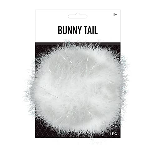 Amscan Fluffy White Bunny Tail - Premium Polyester - Perfect Accessory for Easter, Halloween, Christmas & Themed Parties (1 Pc.)