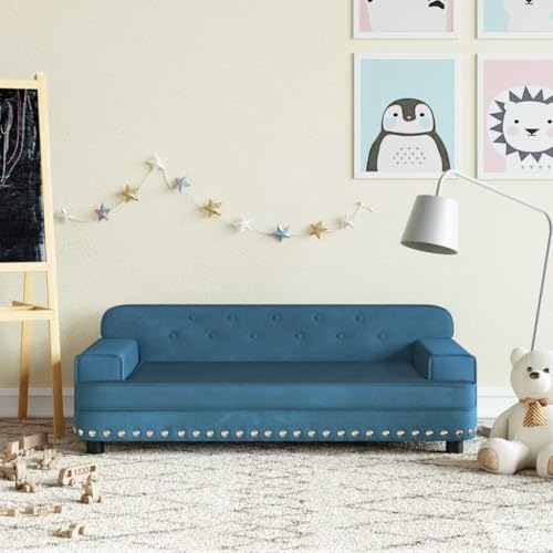 Genérico Sofá para niños de Terciopelo Azul 90x53x30 cm,Mobiliario para bebés y niños pequeños-3196279