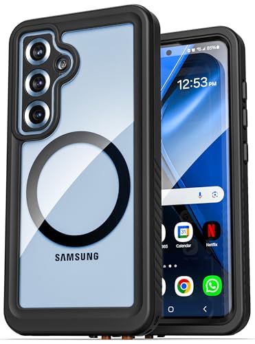 Custodia impermeabile per Samsung Galaxy S25 Plus con pellicola protettiva integrata antiurto Protezione integrale a 360° ricarica magnetica compatibile MagSafe IP68