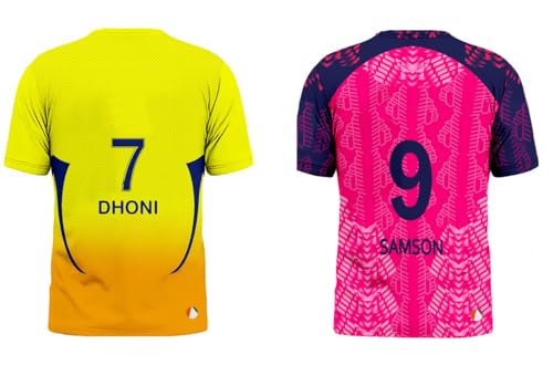 Image of Sports India IPL Cricket Team T Shirt Jersey Combo for (Kid's, Boy's & Mens) L744