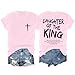 Reuseket Daughter of The King Christian Shirts for Women Bible Verse Graphic Tees Shirt Jesus Inspirational Religious Tshirts(Pink,Large)