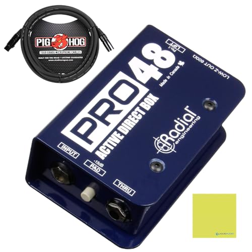 Radial Engineering Pro48 Active Direct Box Bundle w/Pig Hog Mic Cable and Liquid Audio Polishing...