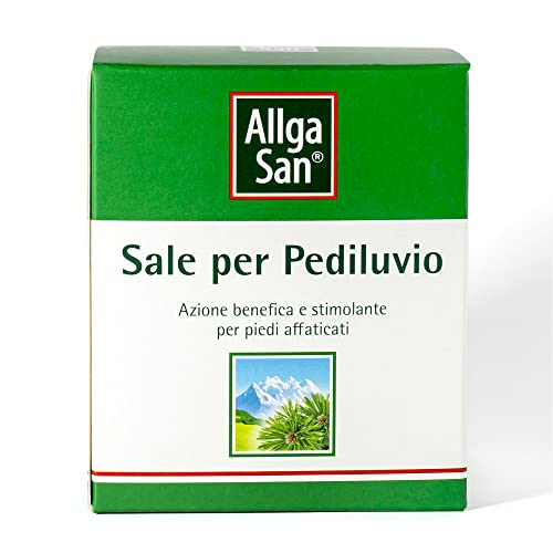 Alga San Sales para Pediluvio Pies - Sales de baño relajantes y perfumados con acción higienizante (10 bolsitas de 10 g) - Amortigua los pies secos y contrasta el olor de los pies - Con aceite de pino Mugo